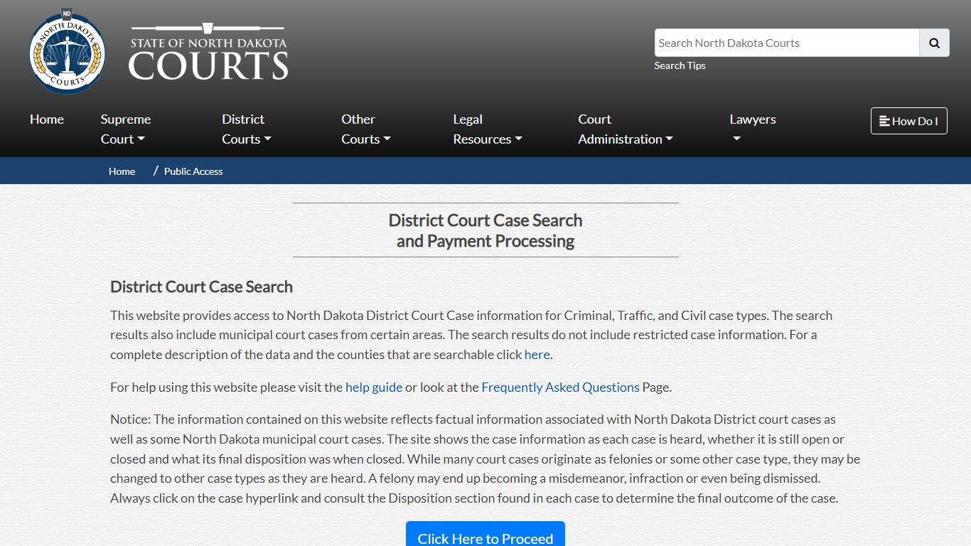North Dakota Court System - District Court Case Search and Payment ...