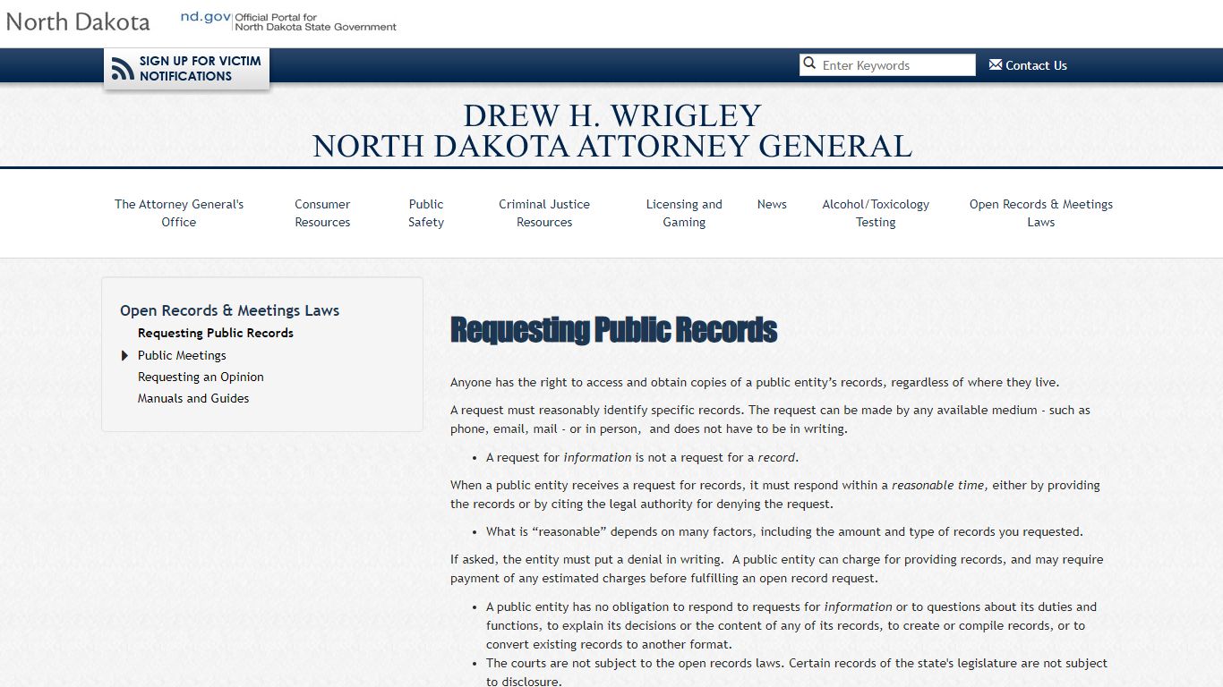 Requesting Public Records | Attorney General
